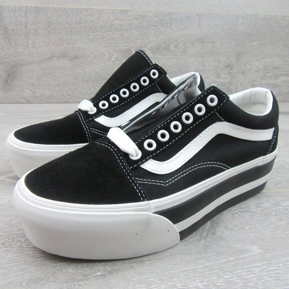 Vans Old Skool Stackform Womens Size 8 Black White Sneakers NEW - Picture 4 of 15